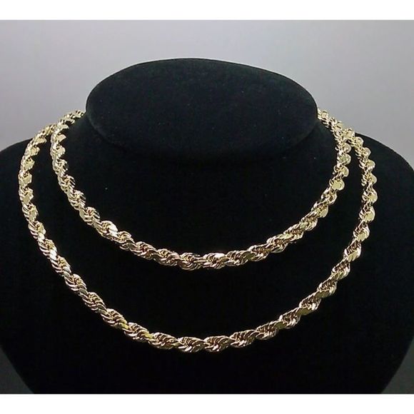 Real 10K Yellow Gold 5mm 24” THICK Rope Chain New